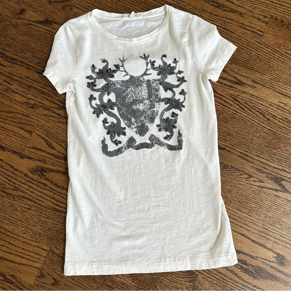 Jcrew reindeer graphic tee with crystals